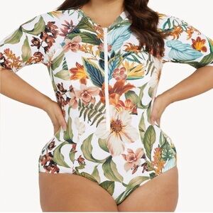 Artesands women's Into the Saltu Seraut Long Sleeve Rashguard Swimwear sz 14 NWT